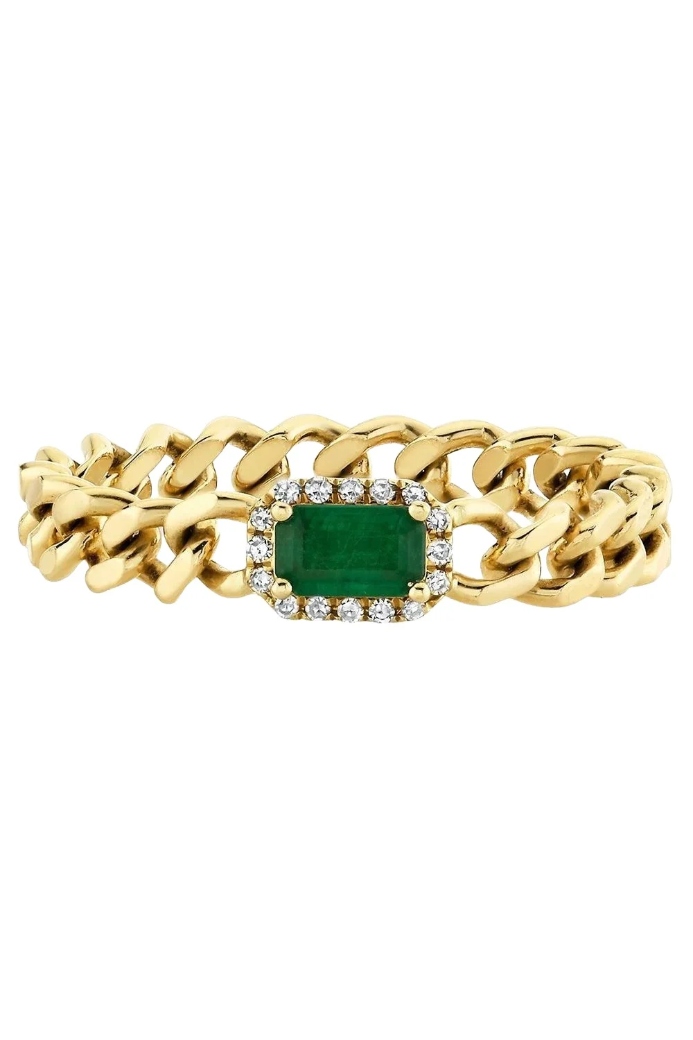Emerald Rectangle Baby Link Ring Emerald Rectangle Baby Link Ring