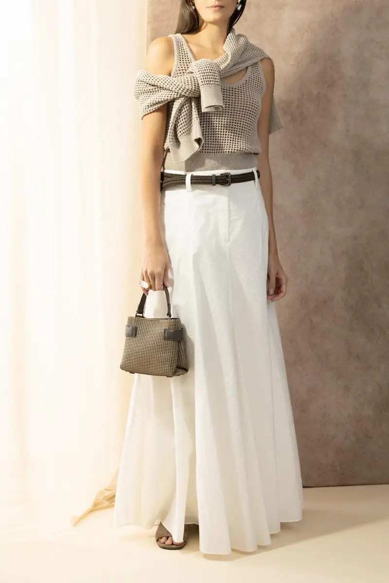 Brunello Cucinelli Fit Flare Maxi Skirt | Thumbnail 2