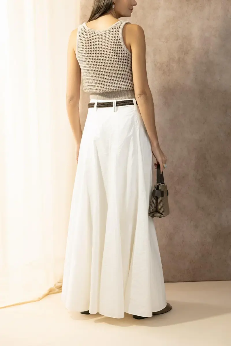 Brunello Cucinelli Fit Flare Maxi Skirt | Thumbnail 4