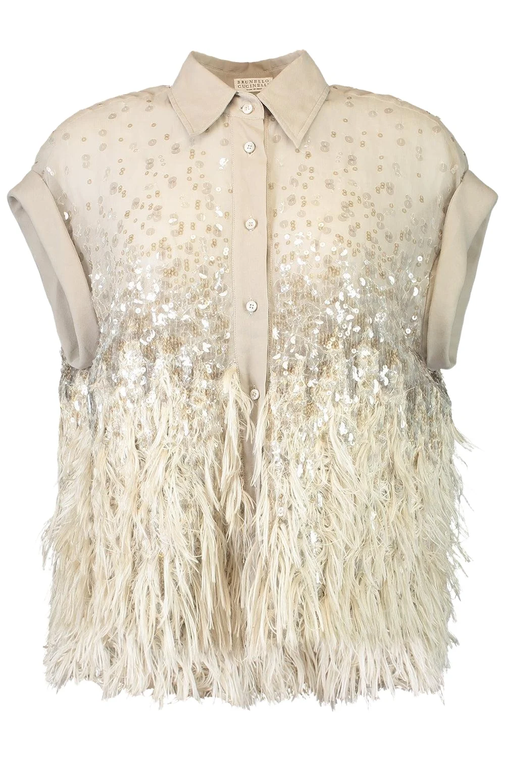 Short Sleeve Degrade Embellished Shirt Short Sleeve Degrade Embellished Shirt