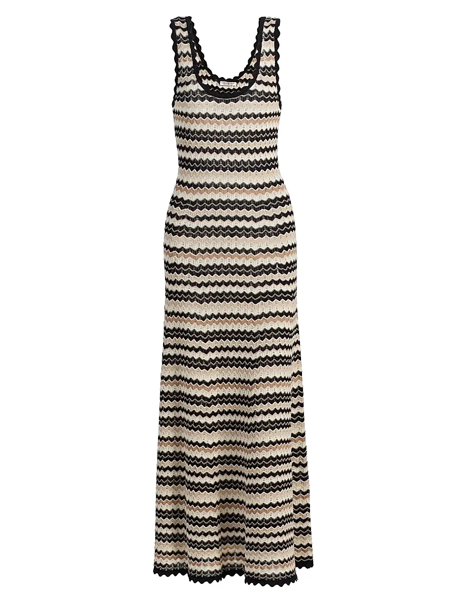 Ramy Brook Women's Livia Zigzag Knit Scoopneck Maxi Dress | Image 1 Ramy Brook Women's Livia Zigzag Knit Scoopneck Maxi Dress | Image 1