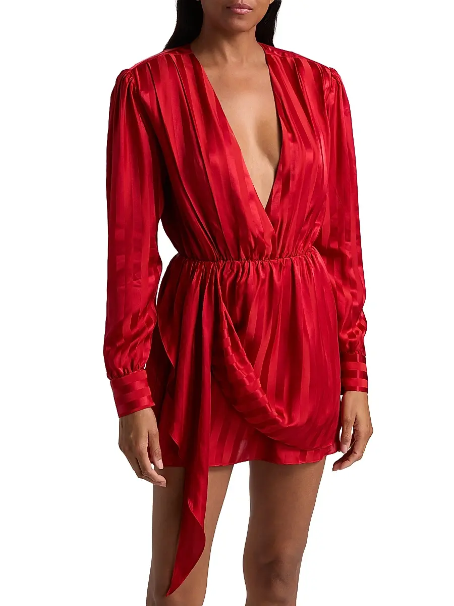 Ronny Kobo Women's Abigail Striped Drape Minidress | Thumbnail 3 Ronny Kobo Women's Abigail Striped Drape Minidress | Thumbnail 3