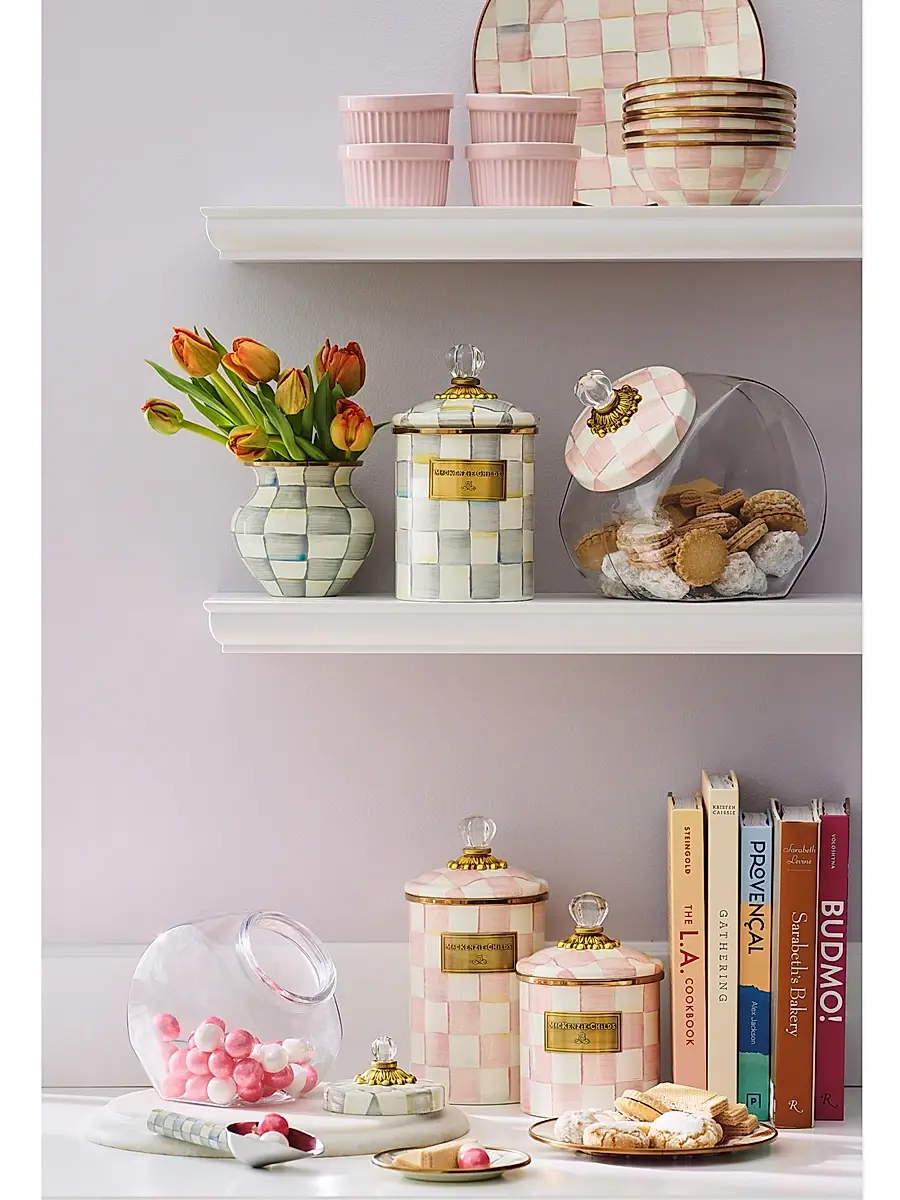MacKenzie-Childs Small Rosy Check Enamel Canister | Thumbnail 5 MacKenzie-Childs Small Rosy Check Enamel Canister | Thumbnail 5