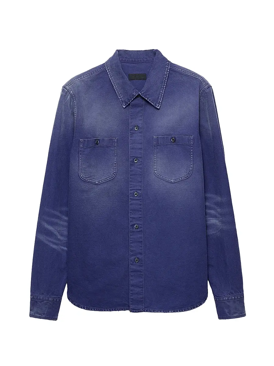 Men's Cotton Twill Shirt - Blue Men's Cotton Twill Shirt - Blue