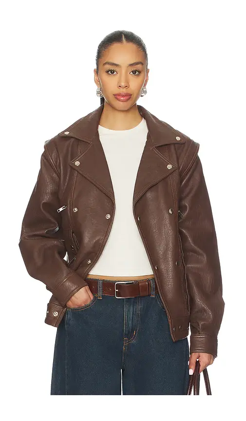 Understated Leather Hybrid Motosport Jacket | Image 1 Understated Leather Hybrid Motosport Jacket | Image 1