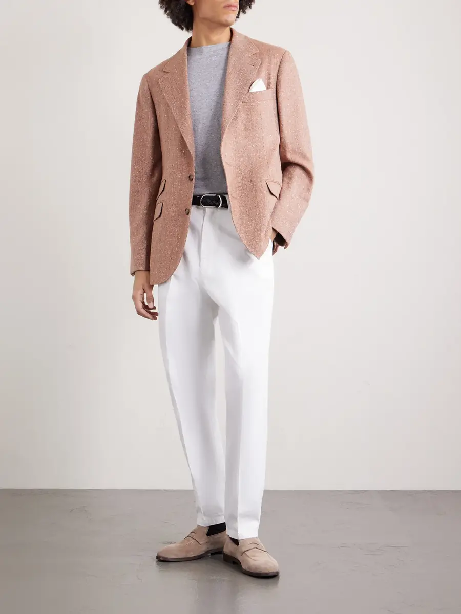 Brunello Cucinelli Slub Linen and Cotton-Blend Jersey T-Shirt - Men | Thumbnail 2 Brunello Cucinelli Slub Linen and Cotton-Blend Jersey T-Shirt - Men | Thumbnail 2