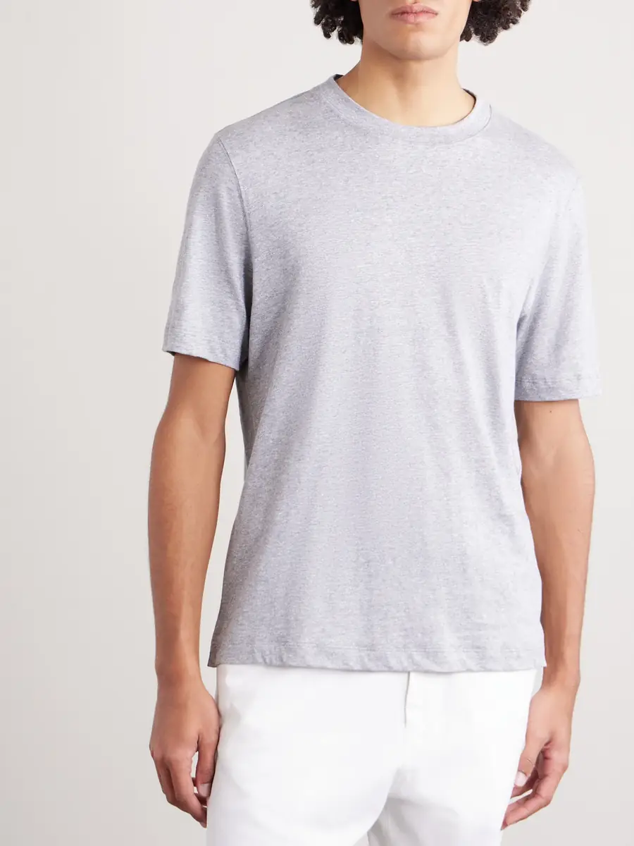 Brunello Cucinelli Slub Linen and Cotton-Blend Jersey T-Shirt - Men | Thumbnail 3 Brunello Cucinelli Slub Linen and Cotton-Blend Jersey T-Shirt - Men | Thumbnail 3