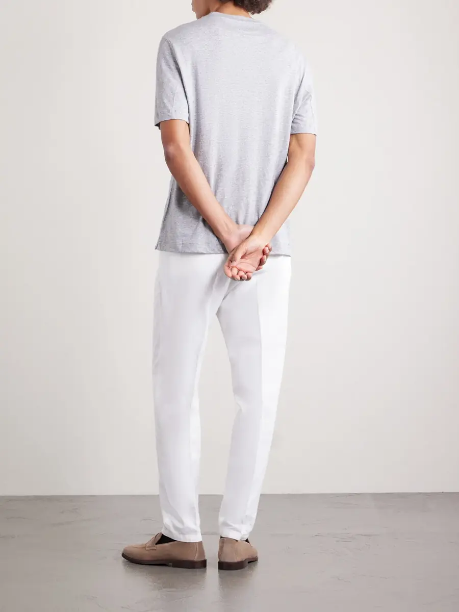 Brunello Cucinelli Slub Linen and Cotton-Blend Jersey T-Shirt - Men | Thumbnail 4 Brunello Cucinelli Slub Linen and Cotton-Blend Jersey T-Shirt - Men | Thumbnail 4