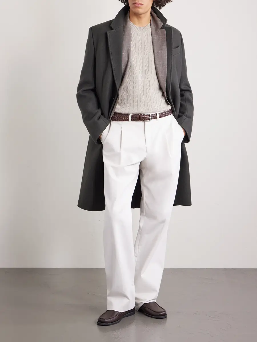 dunhill Cable-Knit Cashmere and Linen-Blend Sweater - Men | Thumbnail 2