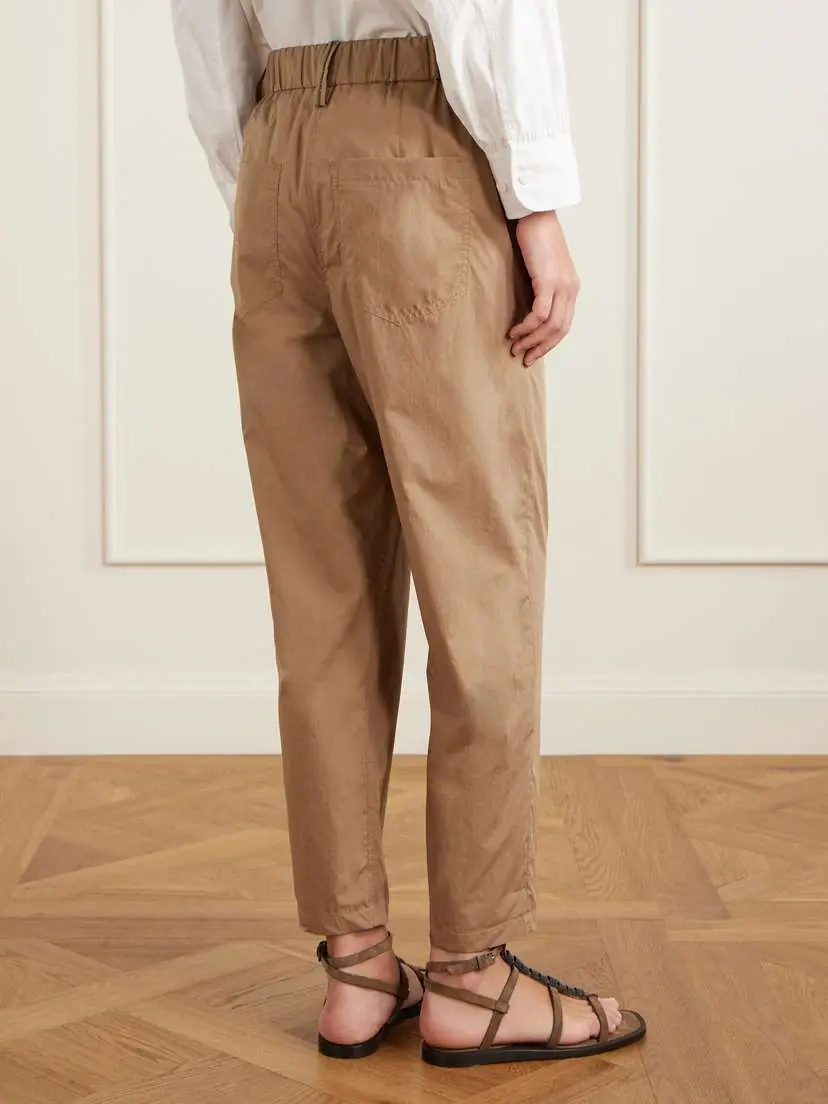 Brunello Cucinelli Cotton-voile Tapered Pants | Thumbnail 4 Brunello Cucinelli Cotton-voile Tapered Pants | Thumbnail 4