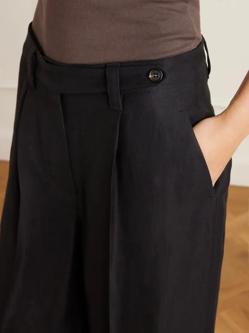 Brunello Cucinelli Pleated Woven Wide-leg Pants | Thumbnail 5
