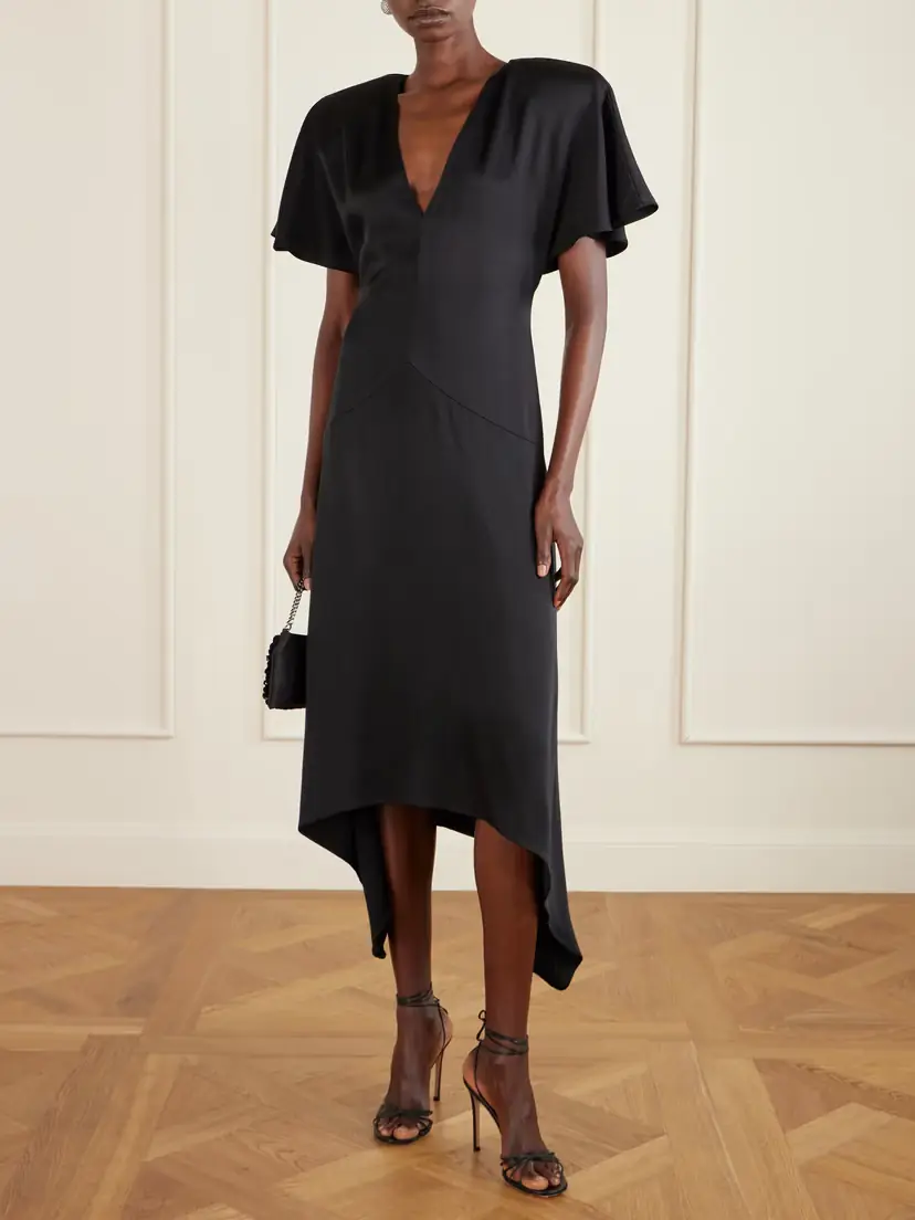 Stella McCartney Paneled Hammered-satin Midi Dress | Thumbnail 2