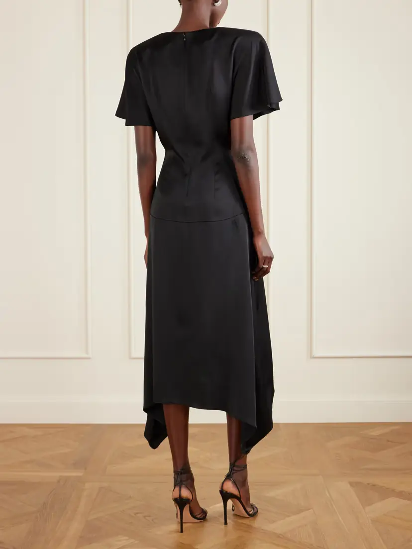 Stella McCartney Paneled Hammered-satin Midi Dress | Thumbnail 3