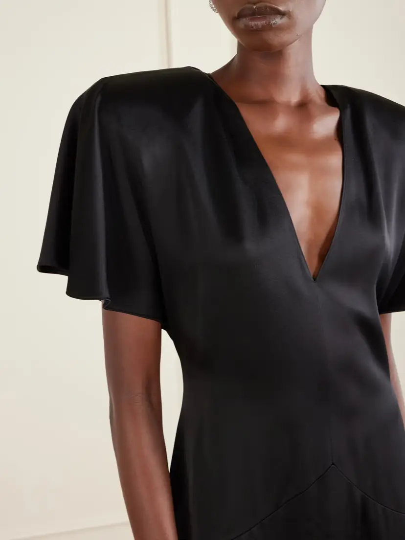 Stella McCartney Paneled Hammered-satin Midi Dress | Thumbnail 4