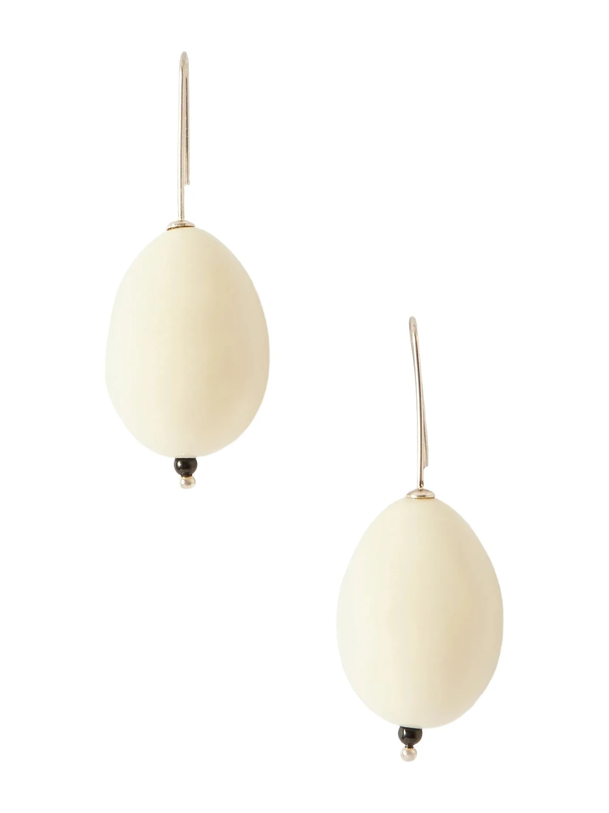 Host Egg Porcelain, Crystal-quartz And Sterling Silver Earrings