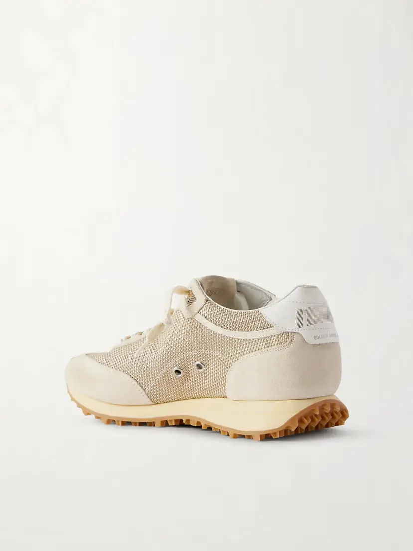 Golden Goose Running Marathon Suede And Leather-trimmed Mesh Sneakers | Thumbnail 3 Golden Goose Running Marathon Suede And Leather-trimmed Mesh Sneakers | Thumbnail 3