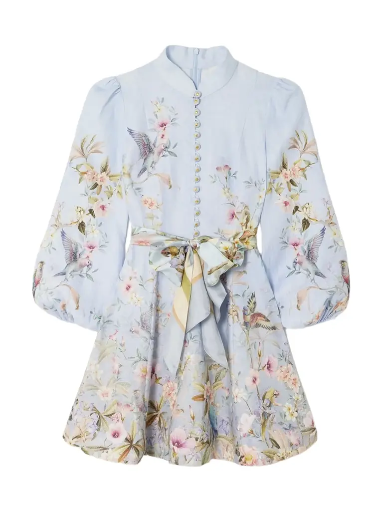 Zimmermann Rebellion Belted Printed Linen Mini Dress | Image 1 Zimmermann Rebellion Belted Printed Linen Mini Dress | Image 1