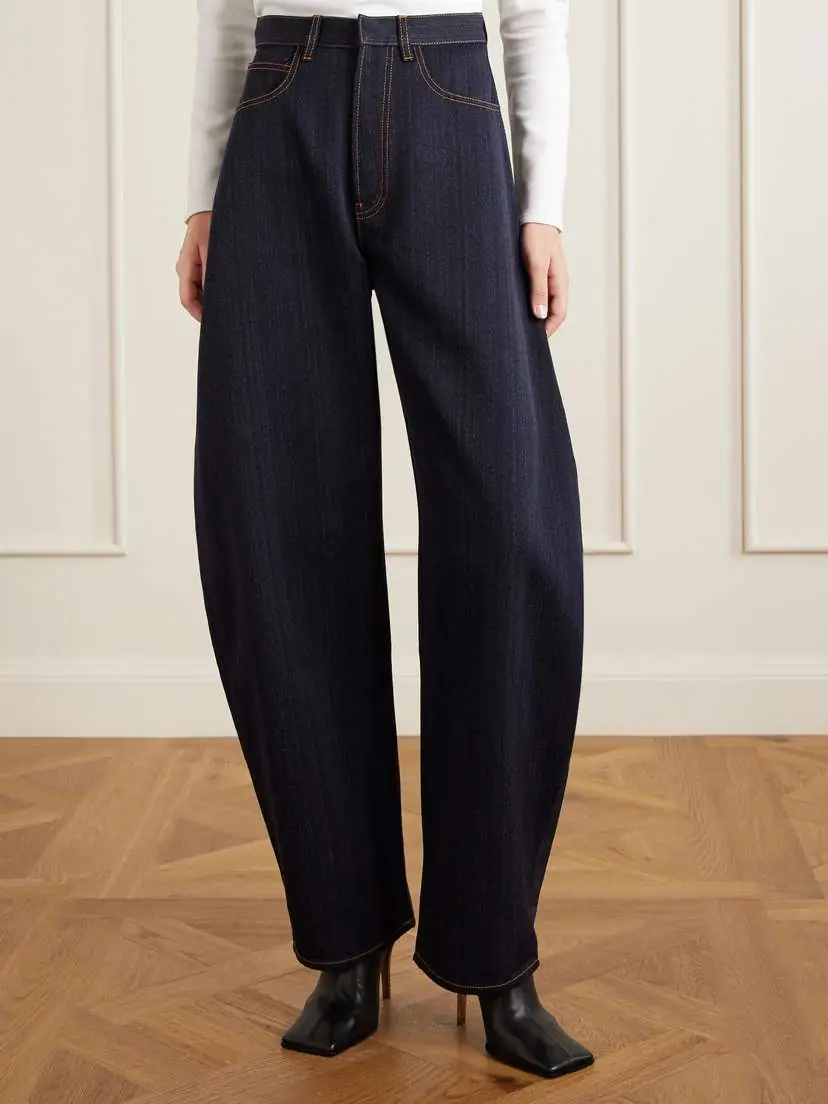 Alaïa Denim High-rise Barrel-leg Jeans | Thumbnail 3 Alaïa Denim High-rise Barrel-leg Jeans | Thumbnail 3