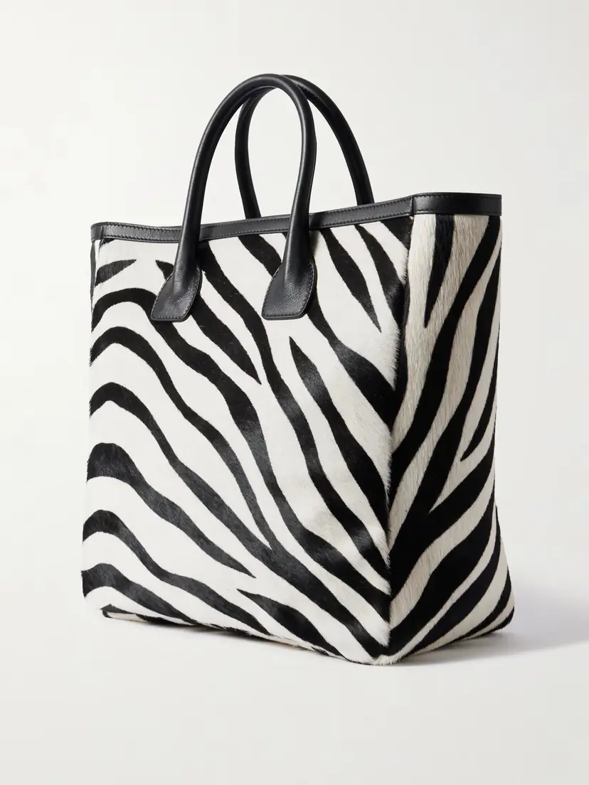 Nili Lotan Freddie Leather-trimmed Zebra-print Calf Hair Tote | Thumbnail 3 Nili Lotan Freddie Leather-trimmed Zebra-print Calf Hair Tote | Thumbnail 3