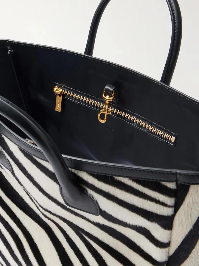 Nili Lotan Freddie Leather-trimmed Zebra-print Calf Hair Tote | Thumbnail 5 Nili Lotan Freddie Leather-trimmed Zebra-print Calf Hair Tote | Thumbnail 5