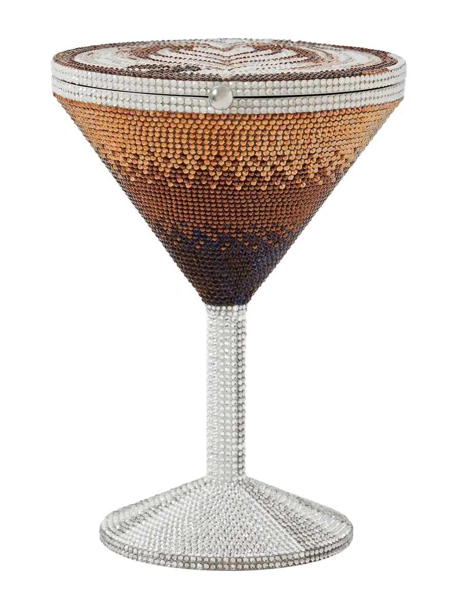 Martini Espresso Crystal-embellished Silver-tone Clutch Martini Espresso Crystal-embellished Silver-tone Clutch