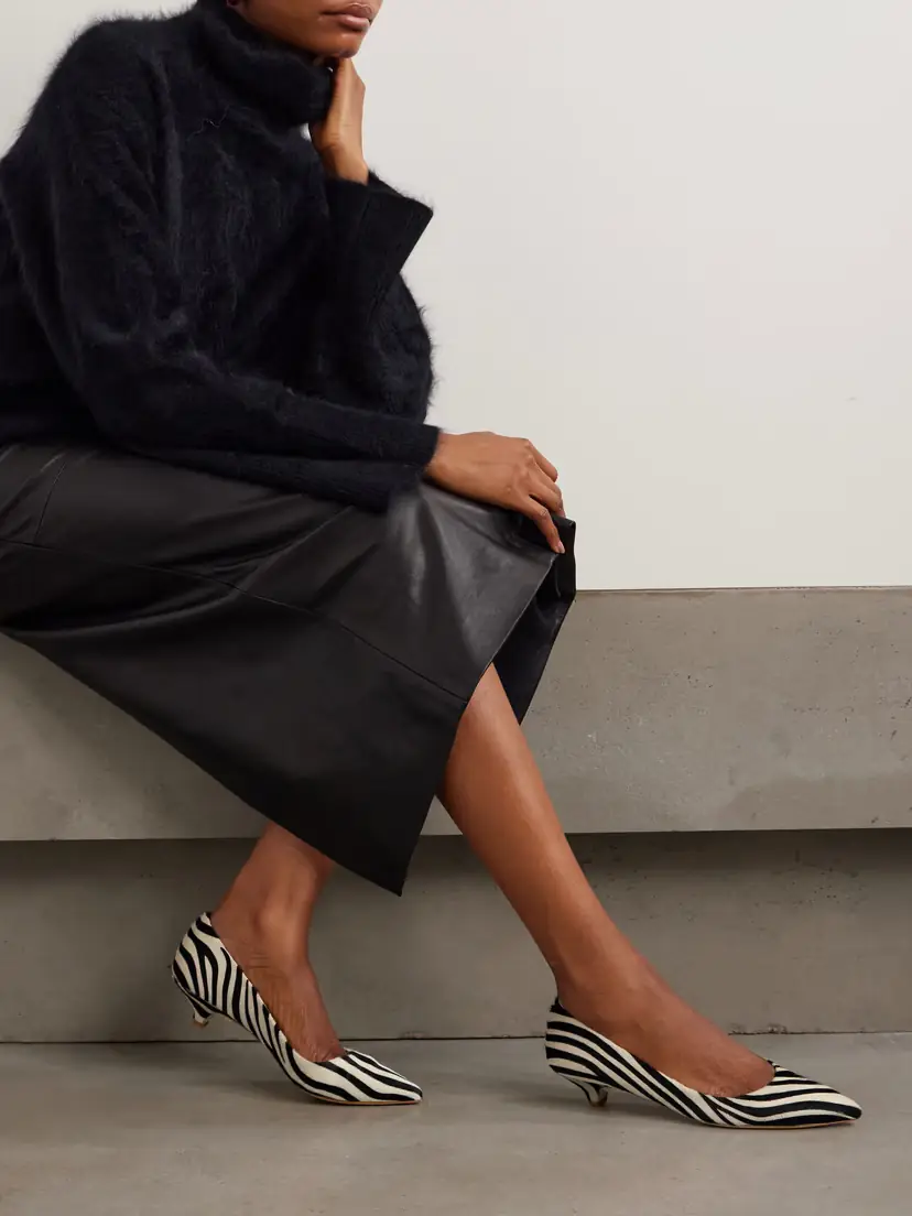 Jamie Haller Kitty Point Zebra-print Pony Hair Pumps | Thumbnail 2