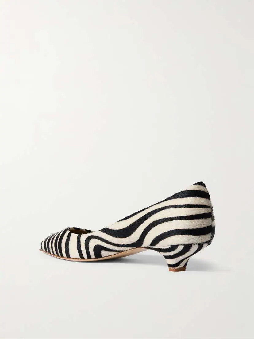 Jamie Haller Kitty Point Zebra-print Pony Hair Pumps | Thumbnail 3