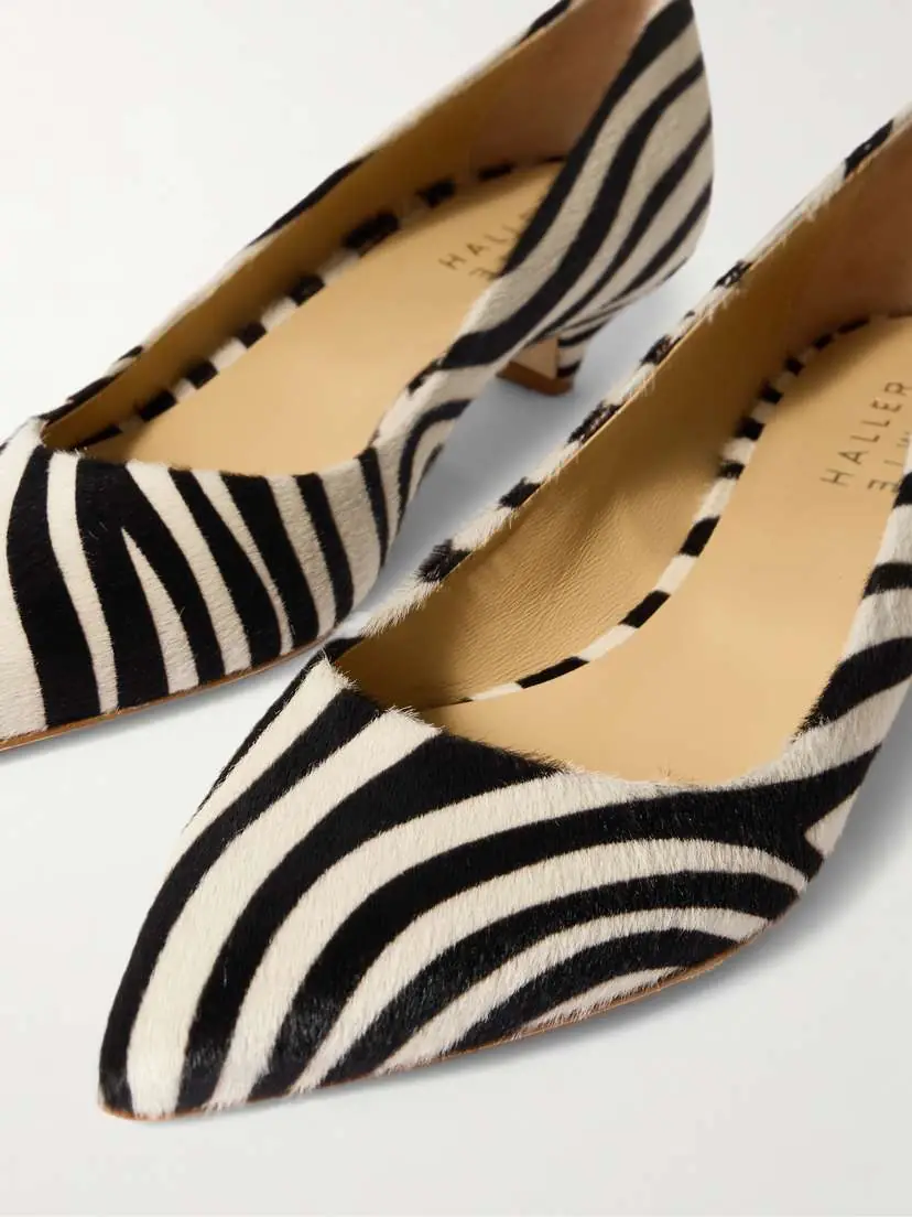 Jamie Haller Kitty Point Zebra-print Pony Hair Pumps | Thumbnail 4
