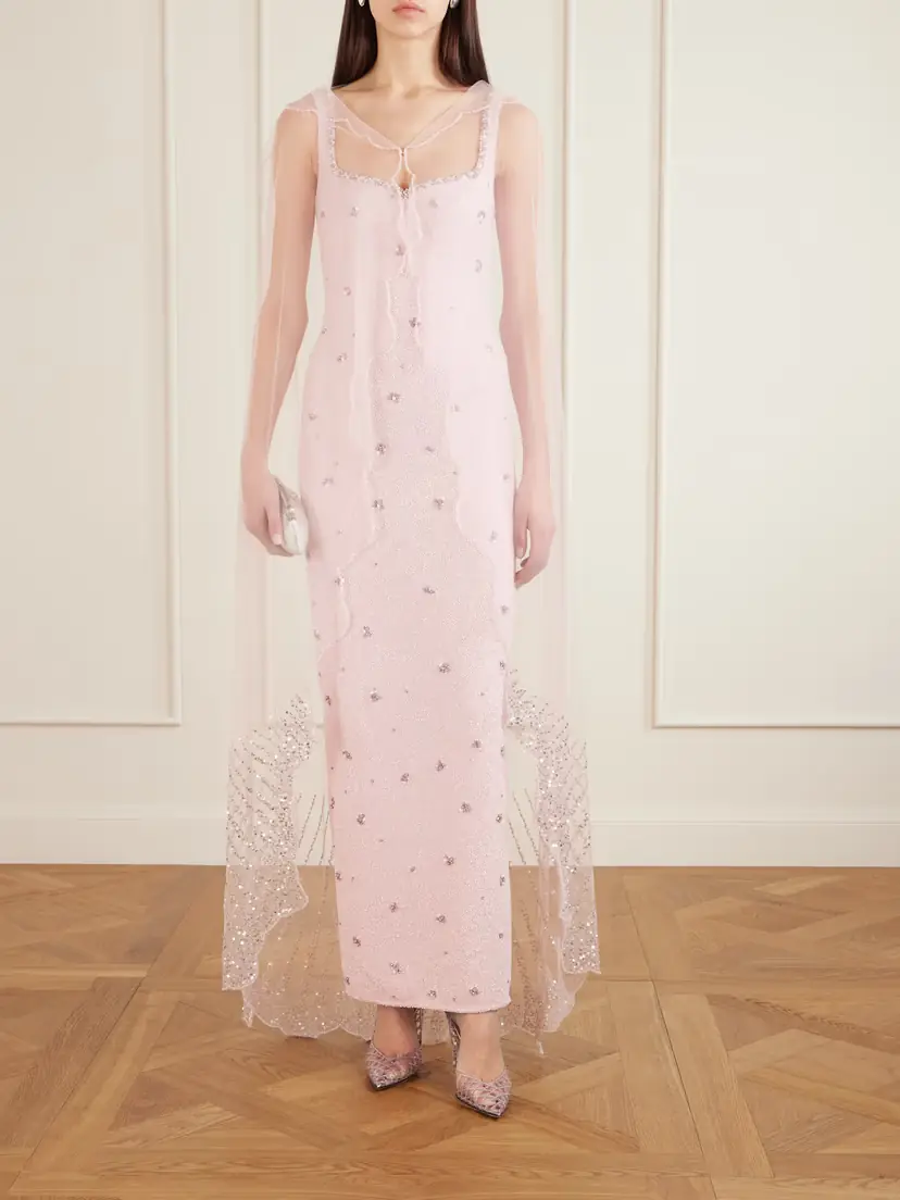 Clio Peppiatt Moonray Scalloped Embellished Tulle Cape | Thumbnail 2 Clio Peppiatt Moonray Scalloped Embellished Tulle Cape | Thumbnail 2