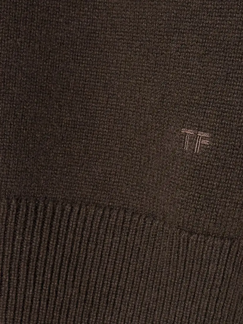 Tom Ford Off-the-shoulder Cropped Embroidered Cashmere Cardigan | Thumbnail 4