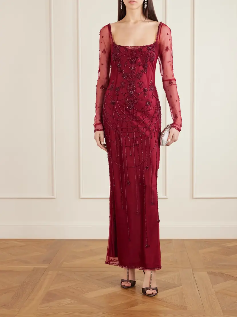 Clio Peppiatt Chandelier Embellished Tulle Gown | Thumbnail 2