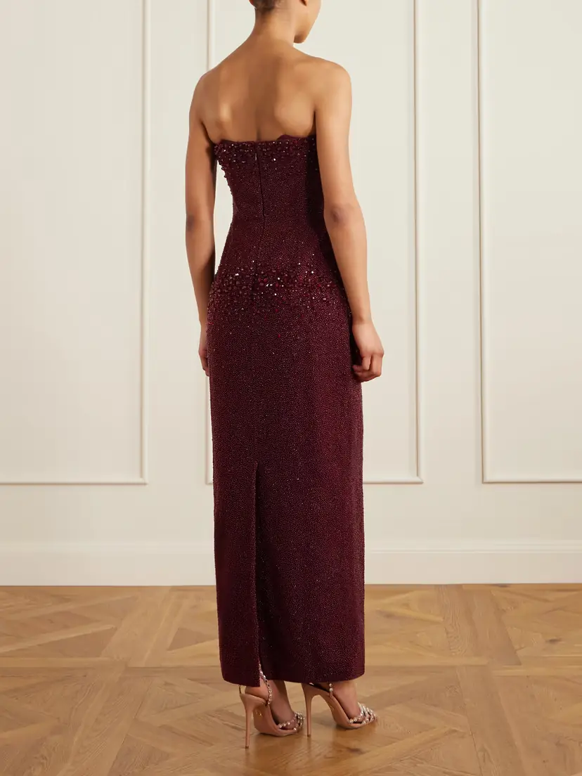 Clio Peppiatt Tina Strapless Embellished Crepe Gown | Thumbnail 3 Clio Peppiatt Tina Strapless Embellished Crepe Gown | Thumbnail 3