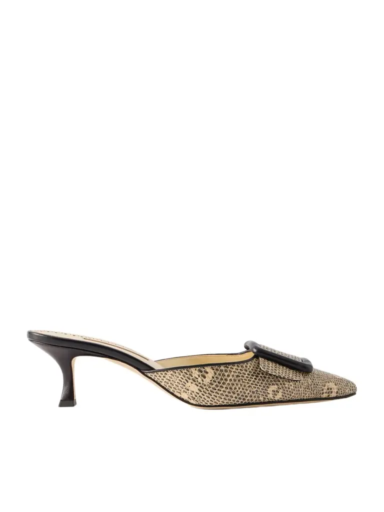 Manolo Blahnik Maysalebi 50 Lizard-effect Leather Mules | Image 1 Manolo Blahnik Maysalebi 50 Lizard-effect Leather Mules | Image 1