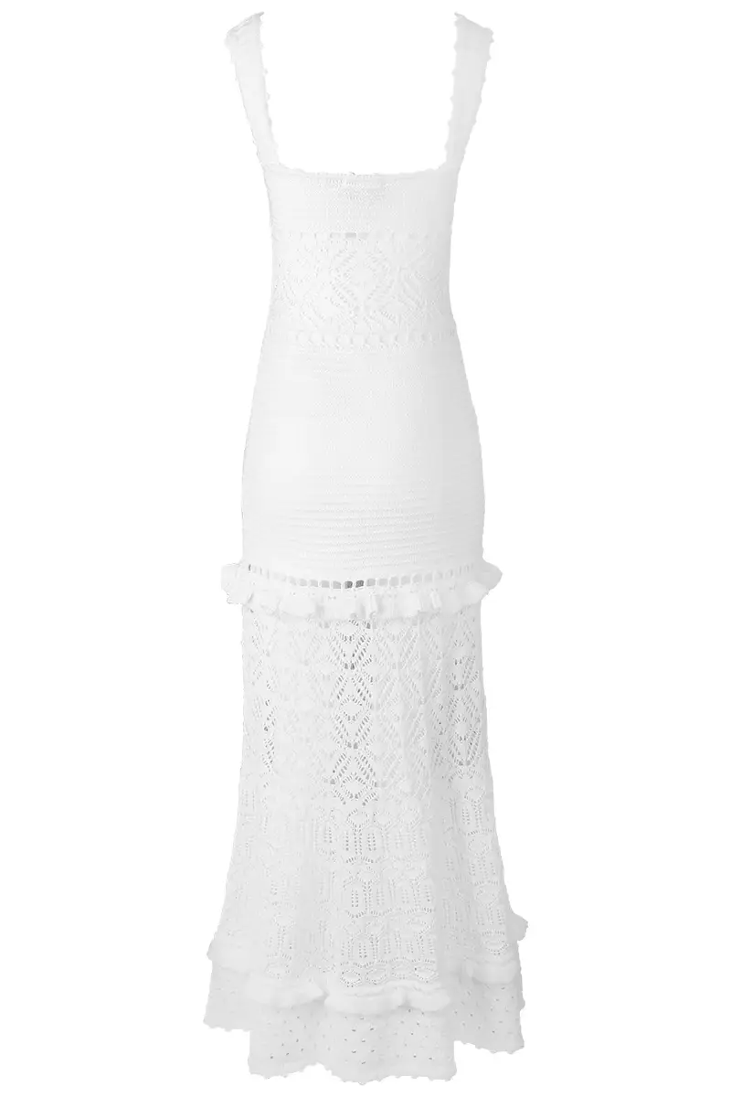 Retrofête Winona Crochet Dress - Metallic White | Thumbnail 5
