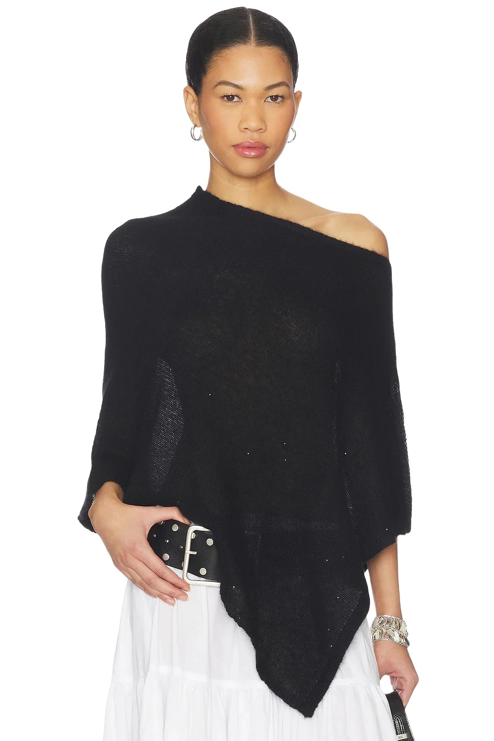 Sequin Cropped Poncho Capelet