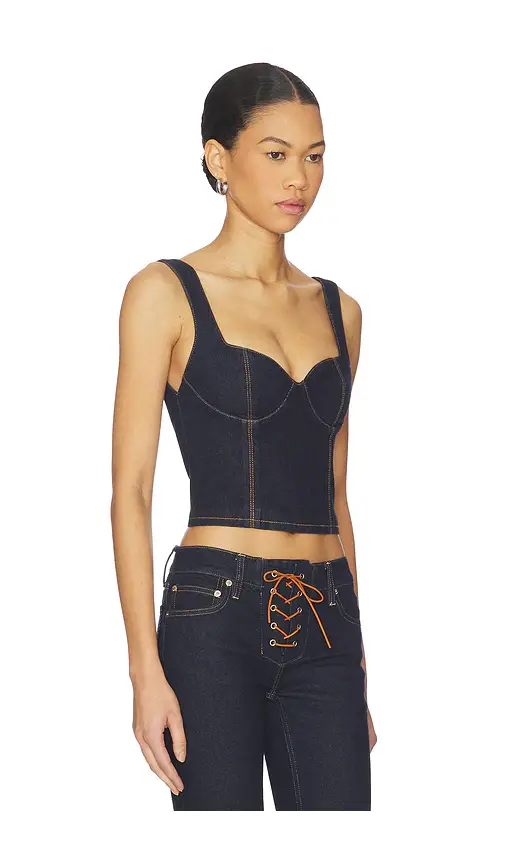 Alice + Olivia Alice + Olivia Ava Sweetheart Denim Bustier | Thumbnail 2