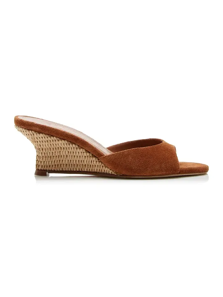 Brigette Suede Wedge Mules