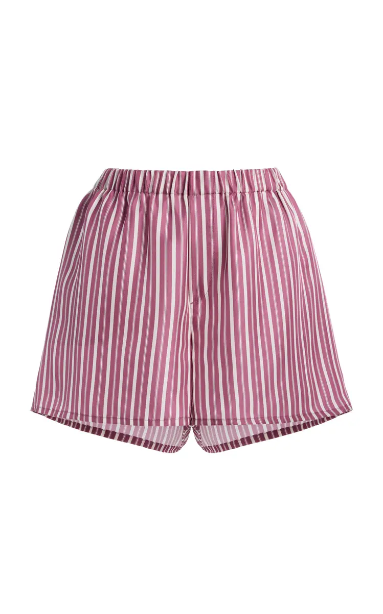 Asceno Franca Striped Silk Shorts | Thumbnail 6 Asceno Franca Striped Silk Shorts | Thumbnail 6