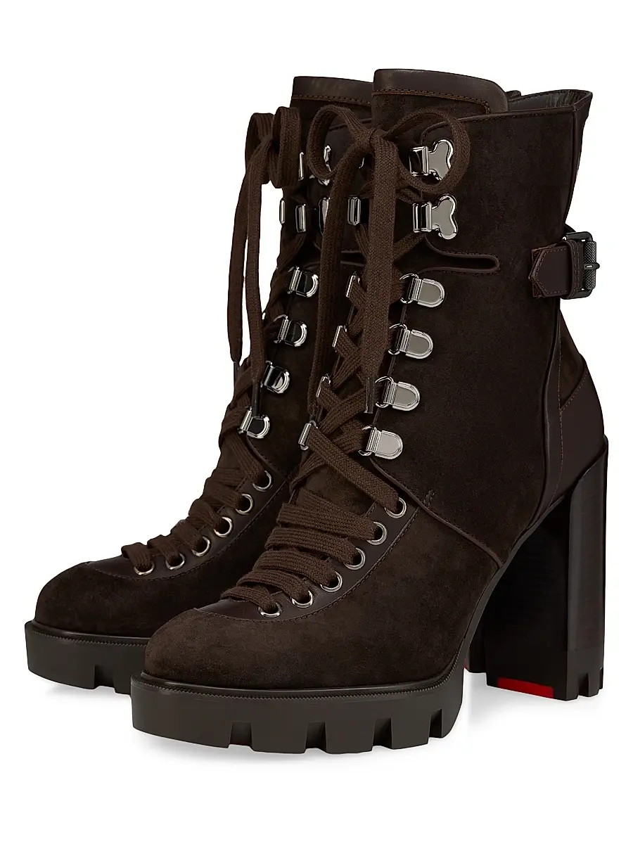 Christian Louboutin Women's New Macademia 100MM Booties - Cafe | Thumbnail 2