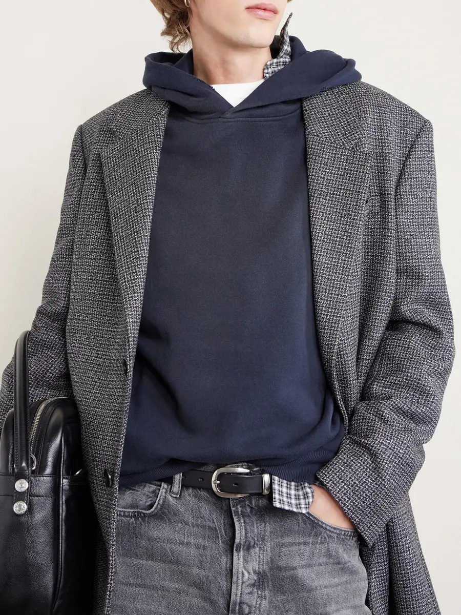 Acne Studios Franziska Garment-Dyed Distressed Logo-Print Cotton-Blend Jersey Hoodie - Men | Thumbnail 5 Acne Studios Franziska Garment-Dyed Distressed Logo-Print Cotton-Blend Jersey Hoodie - Men | Thumbnail 5