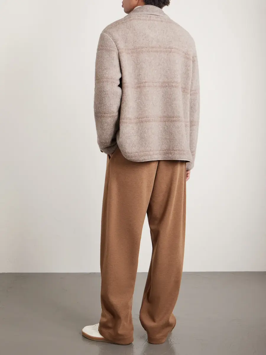 Loro Piana Wide-Leg Wool and Cashmere-Blend Trousers - Men | Thumbnail 4 Loro Piana Wide-Leg Wool and Cashmere-Blend Trousers - Men | Thumbnail 4