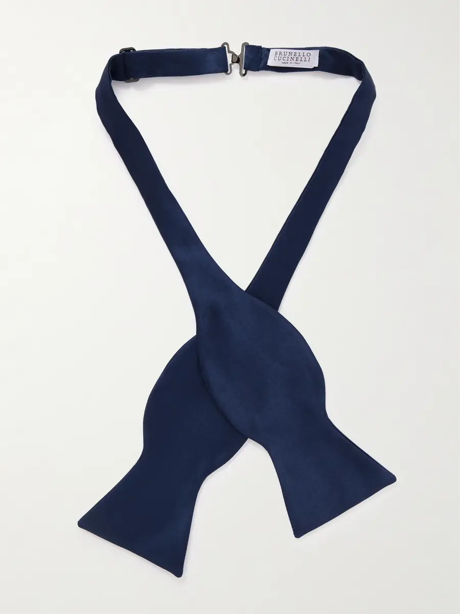 Brunello Cucinelli Self-Tie Duchesse Cotton and Silk-Blend Satin Bow Tie - Men | Thumbnail 3 Brunello Cucinelli Self-Tie Duchesse Cotton and Silk-Blend Satin Bow Tie - Men | Thumbnail 3