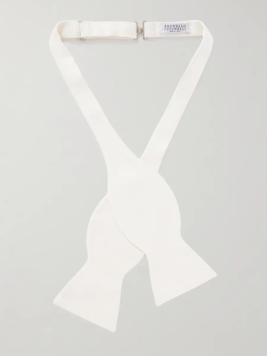 Brunello Cucinelli Self-Tie Silk-Twill Bow Tie - Men | Thumbnail 3