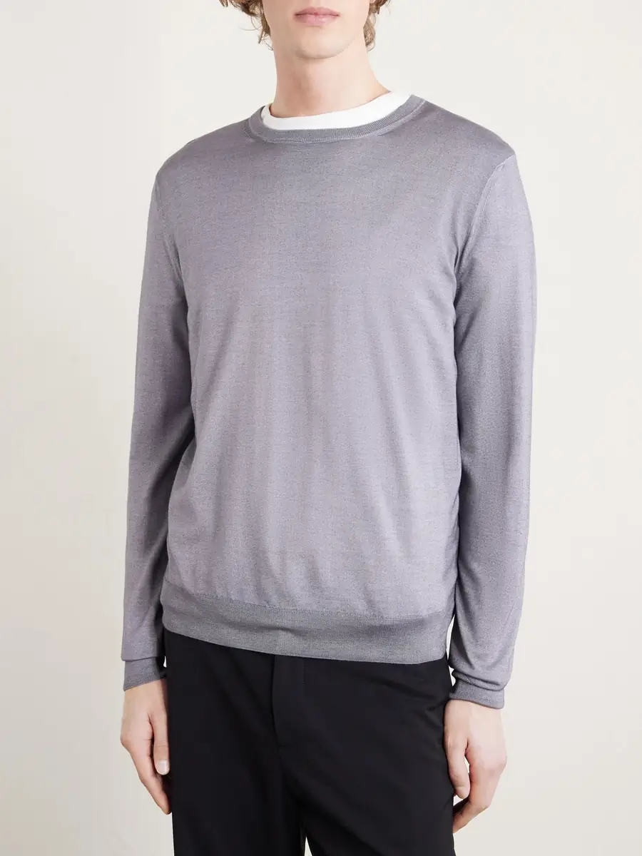 Canali Wool and Silk-Blend Sweater - Men | Thumbnail 3 Canali Wool and Silk-Blend Sweater - Men | Thumbnail 3