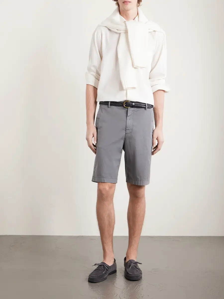 Canali Straight-Leg Stretch Cotton-Blend Shorts - Men | Thumbnail 2 Canali Straight-Leg Stretch Cotton-Blend Shorts - Men | Thumbnail 2