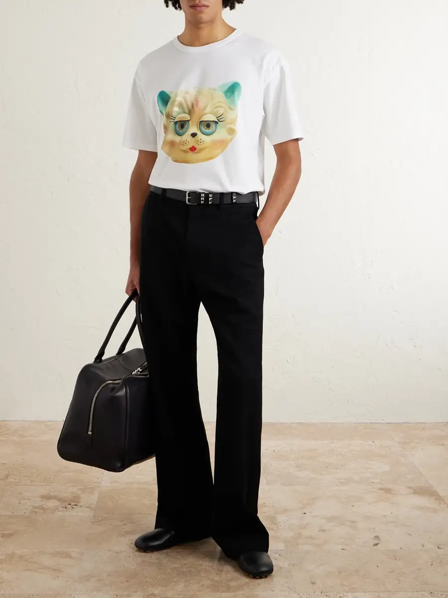Valentino Garavani Le Chat De La Maison Printed Cotton-Jersey T-Shirt - Men | Thumbnail 2 Valentino Garavani Le Chat De La Maison Printed Cotton-Jersey T-Shirt - Men | Thumbnail 2