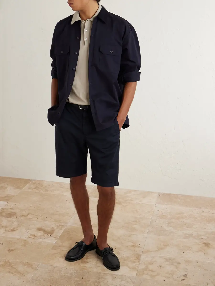 Canali Straight-Leg Stretch Cotton-Blend Shorts - Men | Thumbnail 2 Canali Straight-Leg Stretch Cotton-Blend Shorts - Men | Thumbnail 2