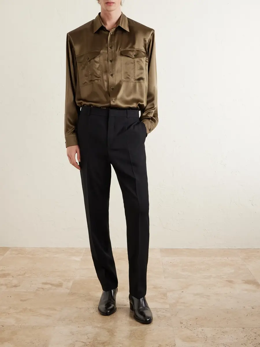 Saint Laurent Silk-Satin Shirt - Men | Thumbnail 2 Saint Laurent Silk-Satin Shirt - Men | Thumbnail 2