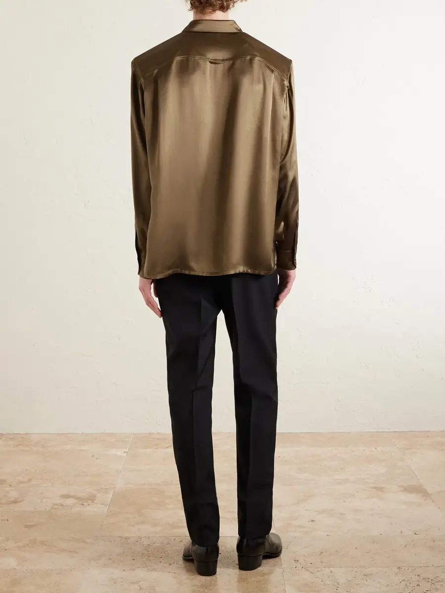 Saint Laurent Silk-Satin Shirt - Men | Thumbnail 4 Saint Laurent Silk-Satin Shirt - Men | Thumbnail 4
