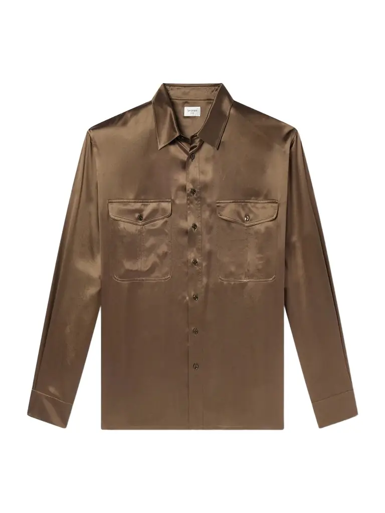 Saint Laurent Silk-Satin Shirt - Men | Image 1 Saint Laurent Silk-Satin Shirt - Men | Image 1